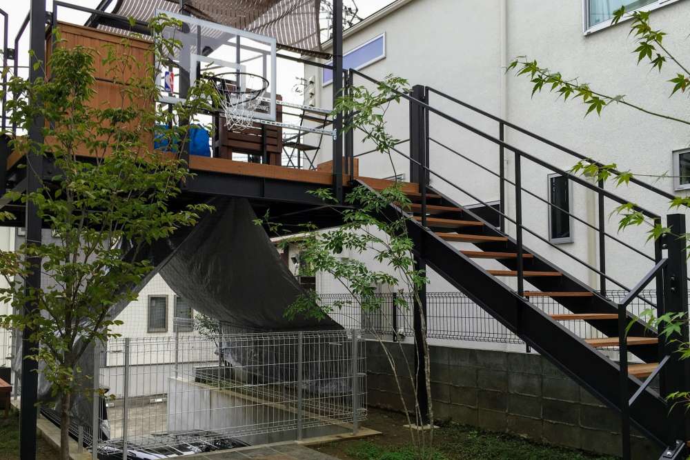 鉄骨のスカイデッキ神奈川県 施工事例 外構 お庭工事 デザイン 風知蒼